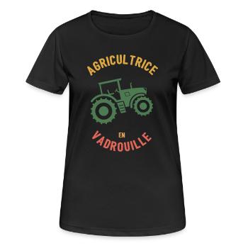 Farmer in Mop - Women's Breathable T-Shirt - black - Front - AI Model Female 172 light (172cm)