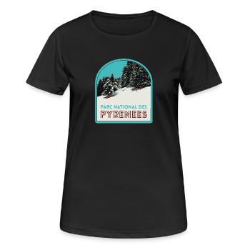 Pyrenees National Park under the snow - Women's Breathable T-Shirt - black - Front - AI Model Female 172 light (172cm)