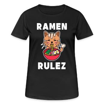 Cosplay Anime Popkultur Manga Katze Statement - Frauen T-Shirt atmungsaktiv - Schwarz - Vorne - AI Model Female 172 light (172cm)