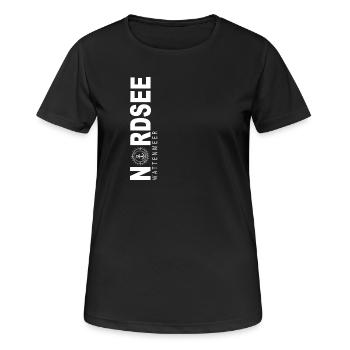 Nordsee - Frauen T-Shirt atmungsaktiv - Schwarz - Vorne - AI Model Female 172 light (172cm)