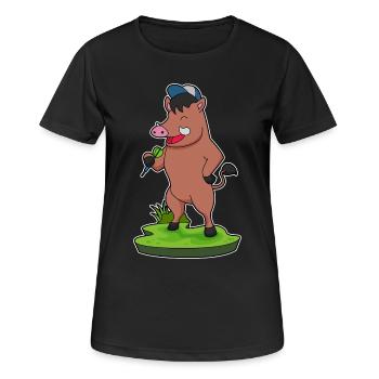 Eber Dart Dartpfeil - Frauen T-Shirt atmungsaktiv - Schwarz - Vorne - AI Model Female 172 light (172cm)