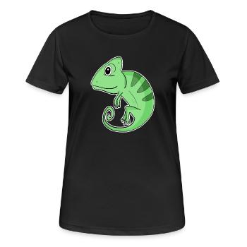 Chamäleons Chamäleon - Frauen T-Shirt atmungsaktiv - Schwarz - Vorne - AI Model Female 172 light (172cm)