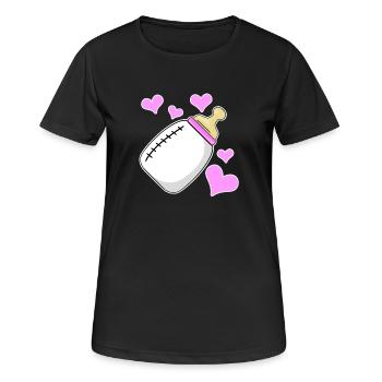 Bouteille de lait fille fille enceinte naissance - T-shirt respirant Femme - noir - Devant - AI Model Female 172 light (172cm)