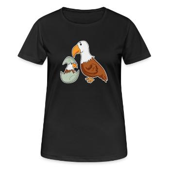 Eagle Family - Eagle with Baby - Eagle Motif - Women's Breathable T-Shirt - black - Front - AI Model Female 172 light (172cm)