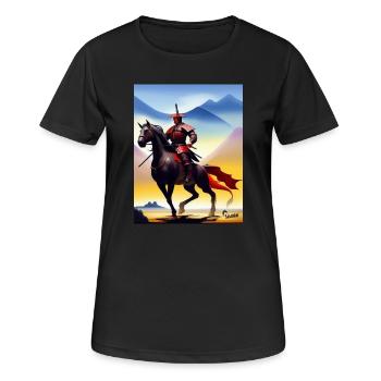 Promenades en samouraï à cheval - Samouraï à cheval - T-shirt respirant Femme - noir - Devant - AI Model Female 172 light (172cm)