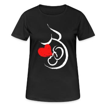 Grossesse Bébé Coeur Bébé Ventre Grossesse - T-shirt respirant Femme - noir - Devant - AI Model Female 172 light (172cm)