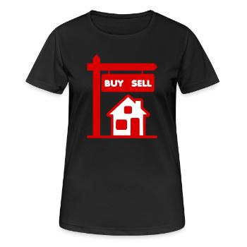 Red logo broker buy and sell - Women's Breathable T-Shirt - black - Front - AI Model Female 172 light (172cm)