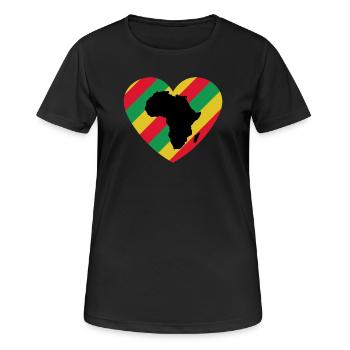 T-shirt Black History Month Africa Heart - Women's Breathable T-Shirt - black - Front - AI Model Female 172 light (172cm)