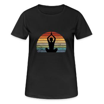 Méditation - T-shirt respirant Femme - noir - Devant - AI Model Female 172 light (172cm)