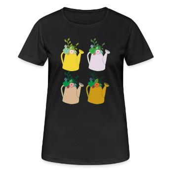Gießkanne 4 - Frauen T-Shirt atmungsaktiv - Schwarz - Vorne - AI Model Female 172 light (172cm)