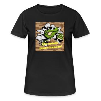 Alligator no Wall no Limit Surmontez vos limites - T-shirt respirant Femme - noir - Devant - AI Model Female 172 light (172cm)