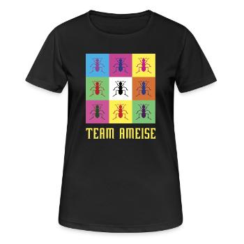 Team Ameise - Frauen T-Shirt atmungsaktiv - Schwarz - Vorne - AI Model Female 172 light (172cm)
