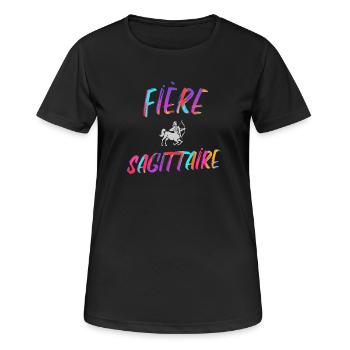 Fière sagittaire cadeau sagittaire signe zodiaque - T-shirt respirant Femme - noir - Devant - AI Model Female 172 light (172cm)