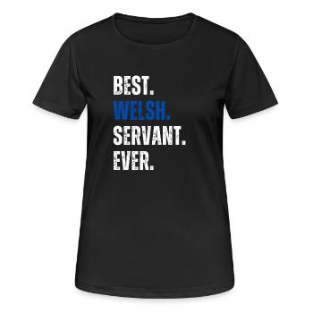 ! Meilleur serviteur gallois de tous les temps Lettrage - T-shirt respirant Femme - noir - Devant - AI Model Female 172 light (172cm)