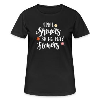 Les averses d’avril apportent les fleurs de mai - T-shirt respirant Femme - noir - Devant - AI Model Female 172 light (172cm)