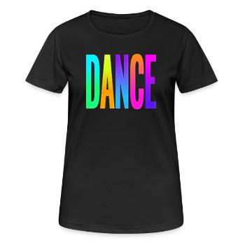 Rainbow Gradient Dance Typography - Women's Breathable T-Shirt - black - Front - AI Model Female 172 light (172cm)