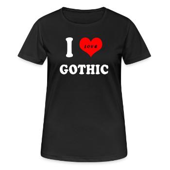 Ich liebe Gothic - Frauen T-Shirt atmungsaktiv - Schwarz - Vorne - AI Model Female 172 light (172cm)