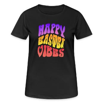 Happy Easter Vibes Frohes Osterfest - Frauen T-Shirt atmungsaktiv - Schwarz - Vorne - AI Model Female 172 light (172cm)