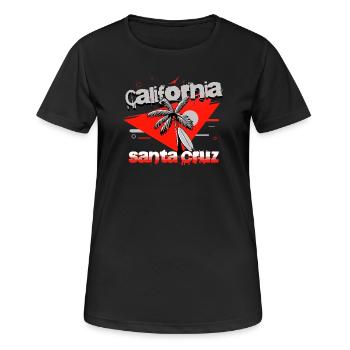 Santa Cruz, Kalifornien Surfen - Frauen T-Shirt atmungsaktiv - Schwarz - Vorne - AI Model Female 172 light (172cm)