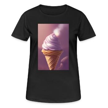 Eiscreme - Frauen T-Shirt atmungsaktiv - Schwarz - Vorne - AI Model Female 172 light (172cm)