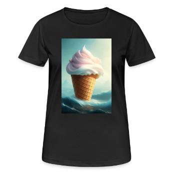 Eiscreme - Frauen T-Shirt atmungsaktiv - Schwarz - Vorne - AI Model Female 172 light (172cm)