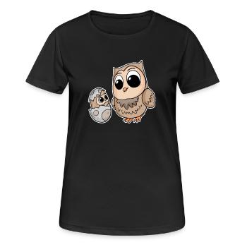 Famille Hibou - Hibou avec bébé - Motif Hibou - T-shirt respirant Femme - noir - Devant - AI Model Female 172 light (172cm)