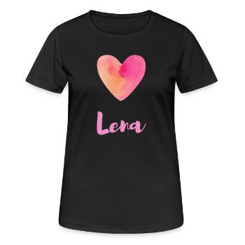 Lena Rosa Herz Mädchen Feminine Ästhetik Tee - Frauen T-Shirt atmungsaktiv - Schwarz - Vorne - AI Model Female 172 light (172cm)