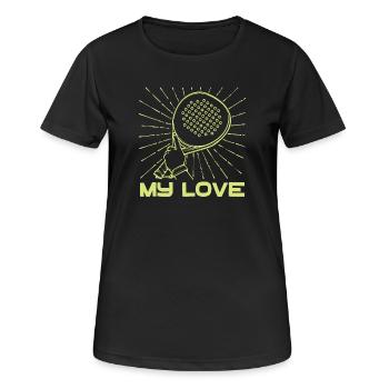 Spieler Racket Training Padel Turnier Statement - Frauen T-Shirt atmungsaktiv - Schwarz - Vorne - AI Model Female 172 light (172cm)