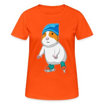 Hamster patins à glace - T-shirt respirant Femme - orange néon - Devant - AI Model Female 172 dark (172cm)