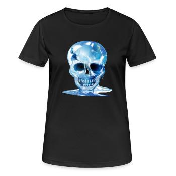 Tête de mort fondue extravagante dans les couleurs de la glace - T-shirt respirant Femme - noir - Devant - AI Model Female 172 light (172cm)