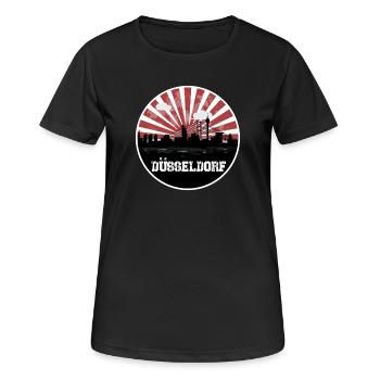 Match à domicile de Düsseldorf Skyline - T-shirt respirant Femme - noir - Devant - AI Model Female 172 light (172cm)