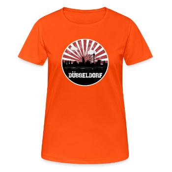 Dusseldorf Skyline Home Game - Women's Breathable T-Shirt - neon orange - Front - AI Model Female 172 dark (172cm)