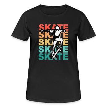 Skateboarding Cool Skater Boy Bunt - Frauen T-Shirt atmungsaktiv - Schwarz - Vorne - AI Model Female 172 light (172cm)