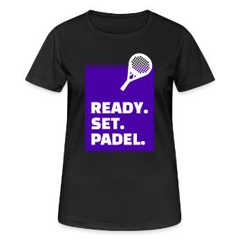 Padelspiel Statement Training Turnier Racket Padel - Frauen T-Shirt atmungsaktiv - Schwarz - Vorne - AI Model Female 172 light (172cm)