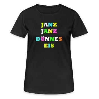 GANZ GANZ DÜNNES EIS AUF DEM DU DICH BEWEGST - Frauen T-Shirt atmungsaktiv - Schwarz - Vorne - AI Model Female 172 light (172cm)