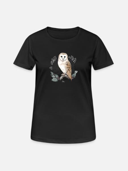 Barn owl before new moon - Women's Breathable T-Shirt - black