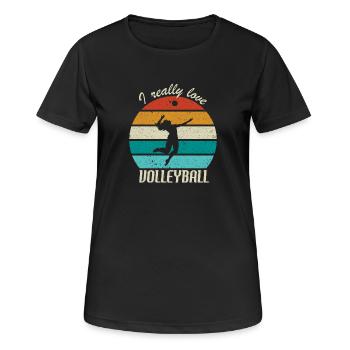 I Really Love Volleyball - Women's Breathable T-Shirt - black - Front - AI Model Female 172 light (172cm)