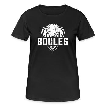 Boule boule boules pour bouler pétanque - T-shirt respirant Femme - noir - Devant - AI Model Female 172 light (172cm)