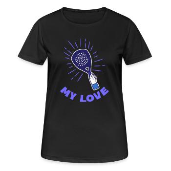 Schläger Statement Padel Aufschlag Statement Sport - Frauen T-Shirt atmungsaktiv - Schwarz - Vorne - AI Model Female 172 light (172cm)