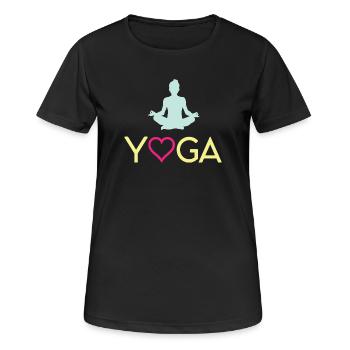 Yoga - T-shirt respirant Femme - noir - Devant - AI Model Female 172 light (172cm)
