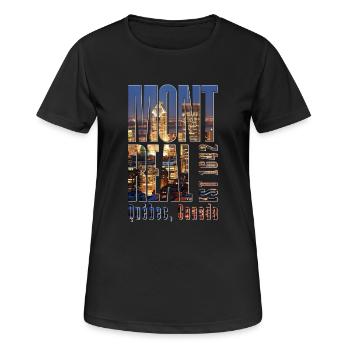 Montreal Skyline Stadtbild - Frauen T-Shirt atmungsaktiv - Schwarz - Vorne - AI Model Female 172 light (172cm)