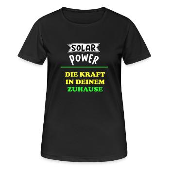 Solar Power Solar Kraft Eigenheim Hausbesitzer - Frauen T-Shirt atmungsaktiv - Schwarz - Vorne - AI Model Female 172 light (172cm)