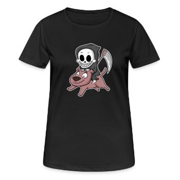 Grim Reaper Dog - Women's Breathable T-Shirt - black - Front - AI Model Female 172 light (172cm)