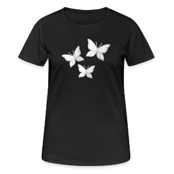 Schmetterling; Schmetterling - Frauen T-Shirt atmungsaktiv - Schwarz - Vorne - AI Model Female 172 light (172cm)