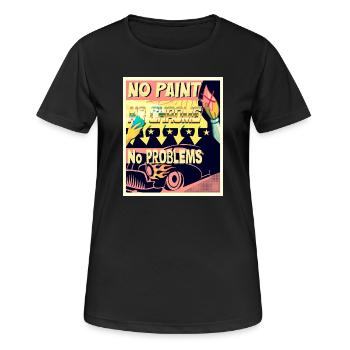 NO PAINT, NO CHROME, NO PROBLEMS - Frauen T-Shirt atmungsaktiv - Schwarz - Vorne - AI Model Female 172 light (172cm)