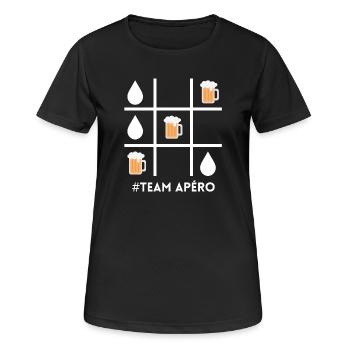team apéro, bière, fan de bière - T-shirt respirant Femme - noir - Devant - AI Model Female 172 light (172cm)