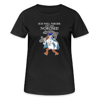Nordsee Spruch - Frauen T-Shirt atmungsaktiv - Schwarz - Vorne - AI Model Female 172 light (172cm)
