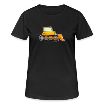 Pelle hydraulique de chantier Pilote de pelle - T-shirt respirant Femme - noir - Devant - AI Model Female 172 light (172cm)