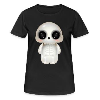cute skull with dark eye sockets and eyelashes - Women's Breathable T-Shirt - black - Front - AI Model Female 172 light (172cm)