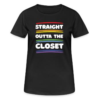 Pride Month - Straight Outta The Closet - Women's Breathable T-Shirt - black - Front - AI Model Female 172 light (172cm)
